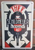 Decoratief Nederlands Art Deco Thee Metalen Wandbord, Verzenden
