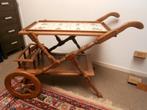 Vintage houten serveerwagen trolley serveer kar wagen., Ophalen, Gebruikt