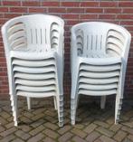 13 Kuipstoelen Tuinstoelen Allibert wit buiten, Ophalen, Gebruikt, Kunststof, Stapelbaar