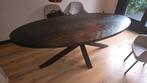 Tafel visgraat motief zwart 240x110cm ovaal, Huis en Inrichting, Tafels | Eettafels, Ophalen, 100 tot 150 cm, Eikenhout, 200 cm of meer