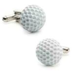 Golf zilverkleurige manchetknopen met witte golfbal, Verzenden, Nieuw, Overige materialen