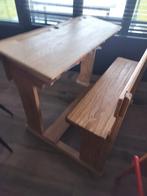 Oude schoolbank, Ophalen, Zo goed als nieuw, Rechthoekig, Hout