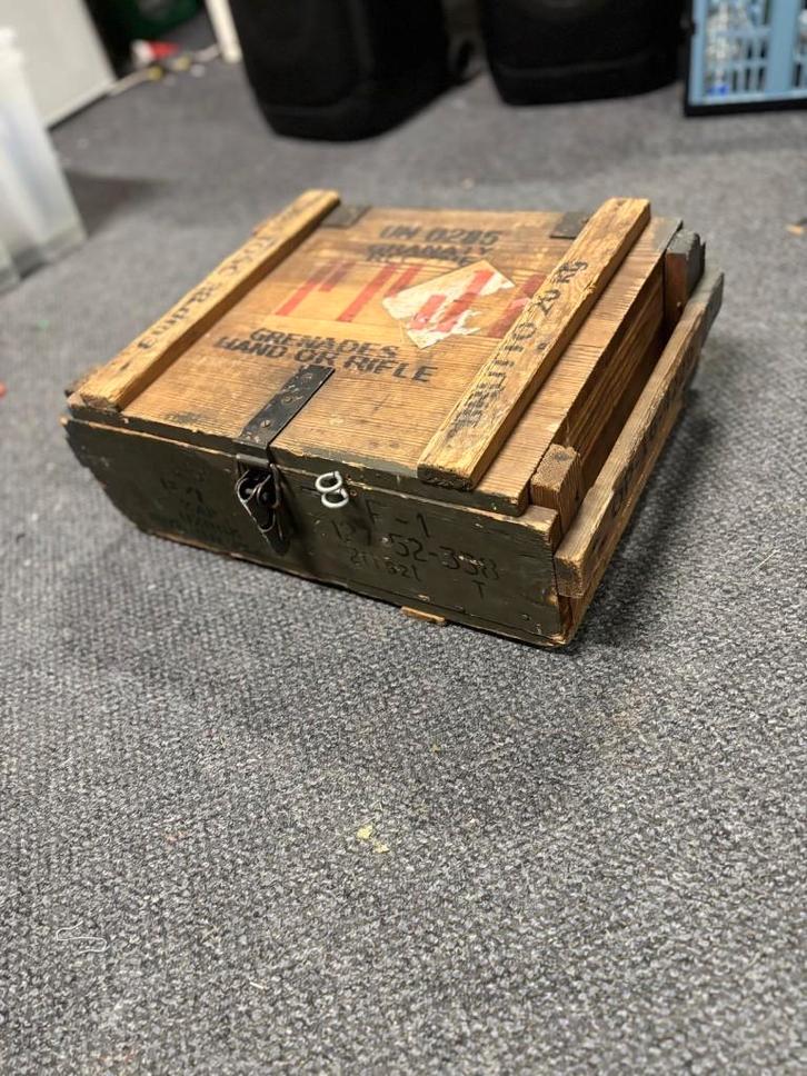 Vintage munitiekist / legerkist –  Decoratie & Opslag, Huis en Inrichting, Woonaccessoires | Kisten, Gebruikt, Minder dan 50 cm