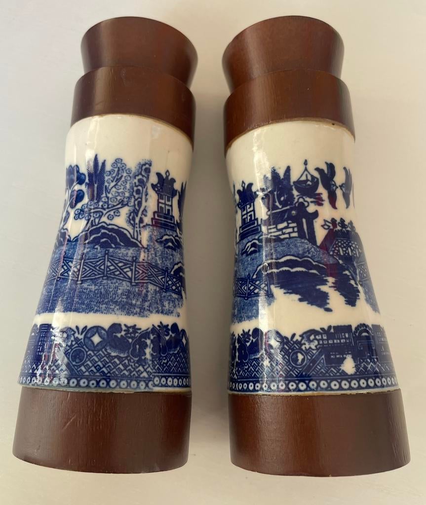 Chinees Antiek Peper & Zoutstel jaren 60 Delfts Blauw design, Ophalen of Verzenden