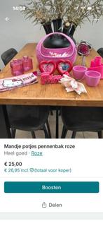 Klokje roze Mandje- etui hello kitty vaasje gezellig, Ophalen of Verzenden, Zo goed als nieuw