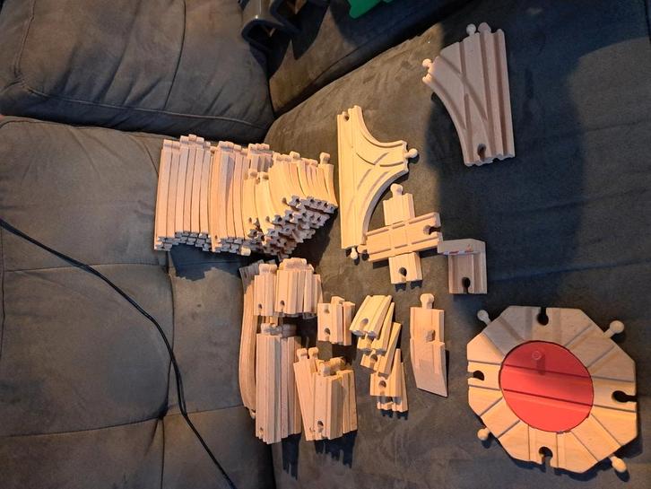 Houten treinspoor, Kinderen en Baby's, Speelgoed | Houten speelgoed, Gebruikt, Overige typen, Ophalen