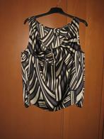 Mooie speelse zijden top met watervalhals IMITZ, XL Snazzeys, Kleding | Dames, Verzenden, Zwart, Maat 46/48 (XL) of groter, Nieuw