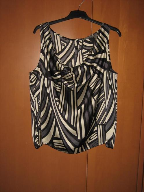 Mooie speelse zijden top met watervalhals IMITZ, XL Snazzeys, Kleding | Dames, Tops, Nieuw, Maat 46/48 (XL) of groter, Zwart, Zonder mouw