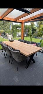 Eikel eettafel met 6 eettafel stoelen van Garden impression, Tuin en Terras, Tuinsets en Loungesets, Ophalen, Eettafel, Hardhout