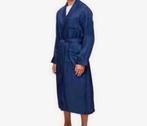Derek Rose Luxe Badjas Dressing Gown Woburn Silk Satin Navy, Blauw, Ophalen of Verzenden, H, H