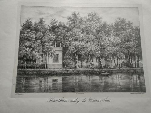 38 / Nieuwersluis Buitenplaats Hunthum Litho 1836, Antiek en Kunst, Kunst | Litho's en Zeefdrukken, Ophalen of Verzenden
