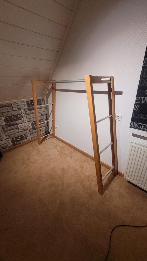 Kledingrek / Garderobe Aluminium & Beukenhout, Kinderen en Baby's, Kinderkamer | Overige Meubels, Gebruikt, Overige typen, Ophalen