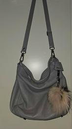 Grijze Abro Adria Lina Handtas met Funy Pompon, Sieraden, Tassen en Uiterlijk, Tassen | Damestassen, Ophalen of Verzenden, Gebruikt