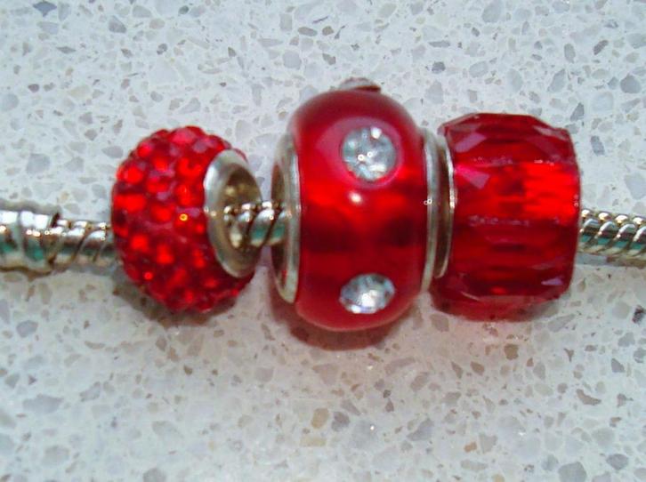SALE: Set van 3 bedels voor groot-gat-bedelarmanden, Sieraden, Tassen en Uiterlijk, Bedels, Nieuw, Overige merken, Overige materialen