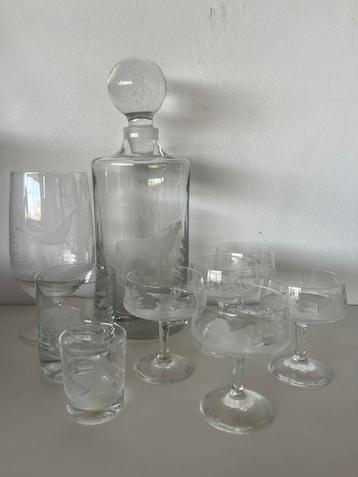 rowland ward christal karaf glazen jacht wild jagen glas  beschikbaar voor biedingen