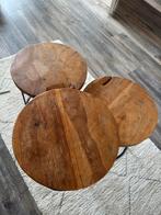 houten tafels, 45 tot 60 cm, Gebruikt, Rond, Ophalen of Verzenden