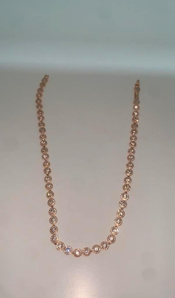 Swarovski Ketting Goud & Rosé Goud, Sieraden, Tassen en Uiterlijk, Kettingen, Zo goed als nieuw, Goud, Met kristal, Ophalen