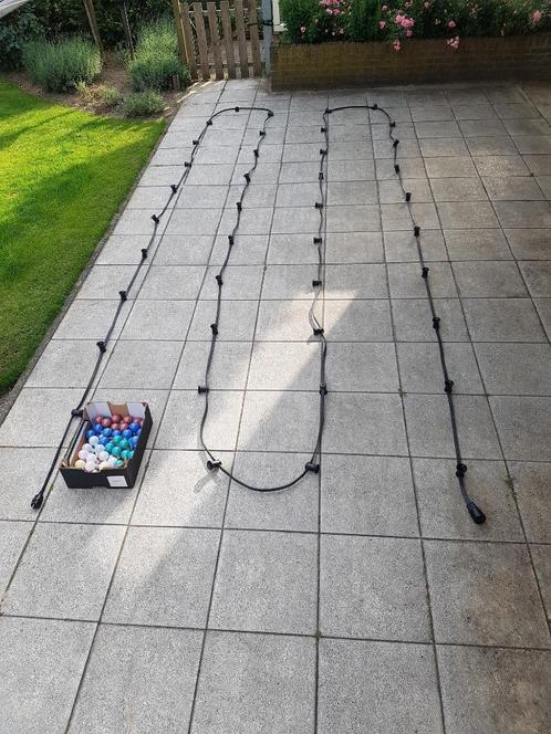 Prikkabel - feestverlichting  20 m met 40 fitt. + 40 lampen, Tuin en Terras, Buitenverlichting, Zo goed als nieuw, Overige typen