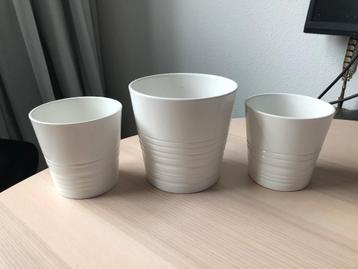 Bloempotten wit 2x 9cm en 1x 12cm beschikbaar voor biedingen