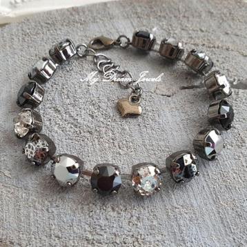 Armband Alison "Black Patina Silver Shades" met Swarovski Cr beschikbaar voor biedingen