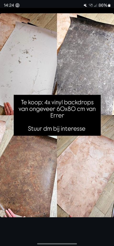 4x Errer Vinyl Backdrop 90 x 60 cm, Audio, Tv en Foto, Fotografie | Fotostudio en Toebehoren, Zo goed als nieuw, Overige typen