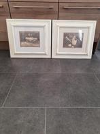 Schilderijtjes 2 stuks vintage, Huis en Inrichting, Woonaccessoires | Lijsten, Minder dan 50 cm, Ophalen of Verzenden, Zo goed als nieuw