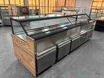 Luxe Vitrine toonbank houtlook, Gebruikt, Ophalen of Verzenden, X, Bakkerij en Slagerij