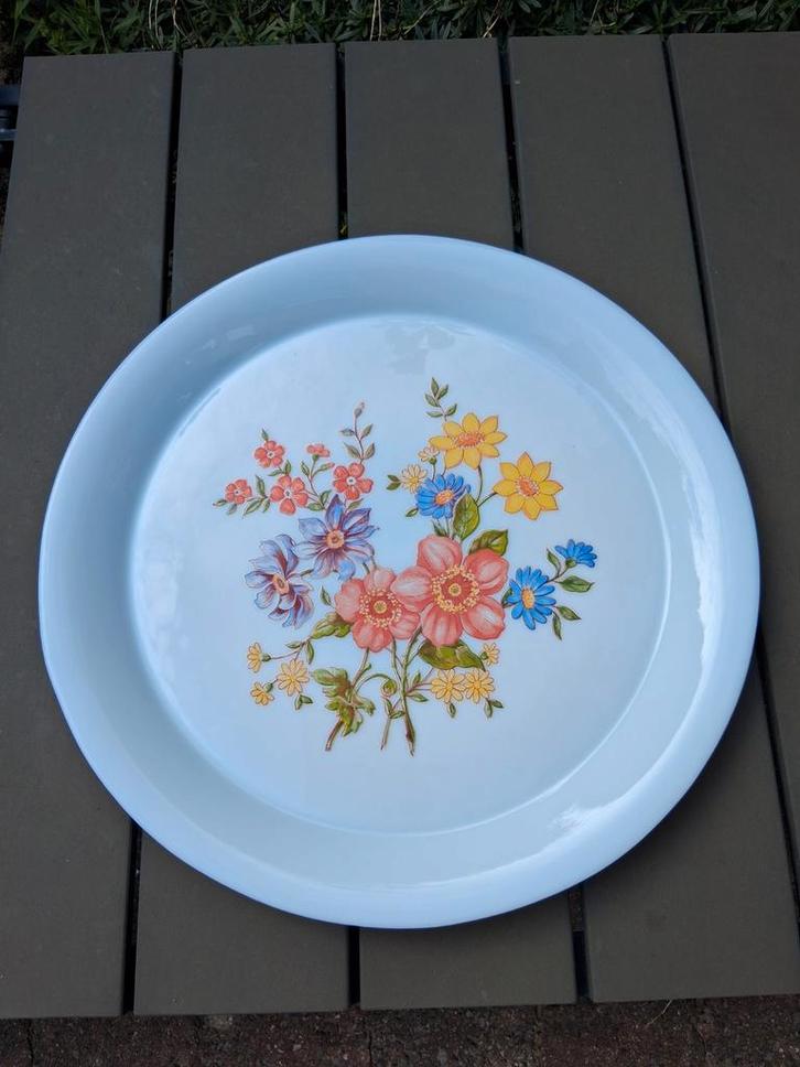 Vintage Bord / Schaal met Bloemen - High Tea, Antiek en Kunst, Antiek | Schalen, Ophalen of Verzenden