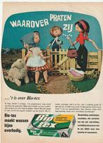 retro reclame 1966 Biotex Nijmegen vrouwtjes bij tuinhek, Verzamelen, Verzenden, Overige typen