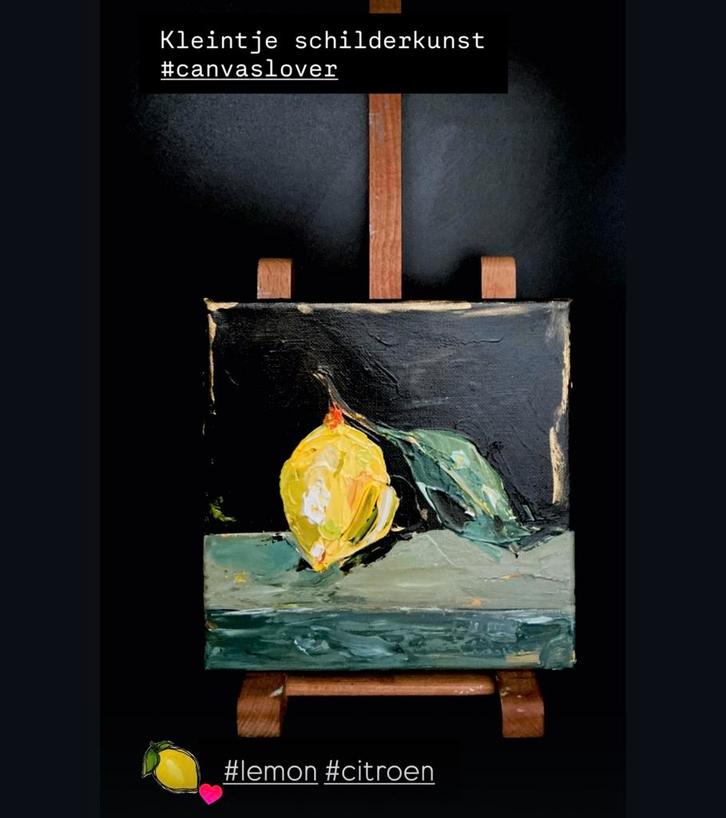 stilleven ~ citroen ~ kleintje kunst, Antiek en Kunst, Kunst | Schilderijen | Klassiek, Ophalen of Verzenden