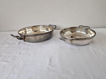 2 vintage verzilverde schaaltjes.Brabantia plate 90 beschikbaar voor biedingen