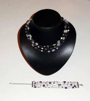Ketting Amethist Armband Parels Lapis Bergkristal Zilver 925 beschikbaar voor biedingen