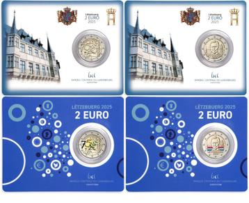 4x 2 euro Luxemburg 2025 - BU Coincards - Henri en Schuman beschikbaar voor biedingen