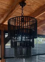 Gave grote zwarte kralenlamp/kroonluchter, Huis en Inrichting, Lampen | Kroonluchters, Ophalen, Zo goed als nieuw