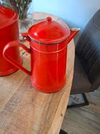 Vintage rode emaille koffiekan, Ophalen of Verzenden