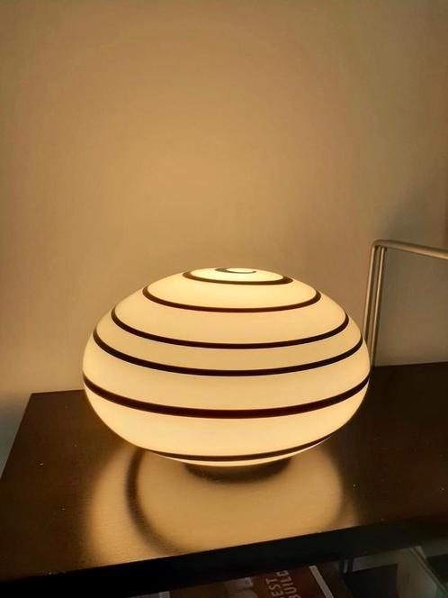 Swirl zebra lamp glas vintage EGLO design, Huis en Inrichting, Lampen | Tafellampen, Gebruikt, Minder dan 50 cm, Glas, Ophalen of Verzenden