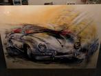 Porsche 356 GLAS PLAAT * Spectaculaire decoratie *, Ophalen, Minder dan 50 cm, Zo goed als nieuw, Schilderij