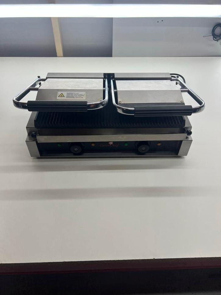CaterChef Contactgrill Duetto Compact Plus - Zo Goed Als Nie, Witgoed en Apparatuur, Contactgrills, Gebruikt, Ophalen of Verzenden