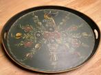 Geschilderd dienblad met hinderloper, Huis en Inrichting, Woonaccessoires | Dienbladen, Ophalen, Gebruikt, Rond, Hout