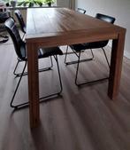 Houten eetkamertafel met vier stoelen, Huis en Inrichting, Tafels | Eettafels, Ophalen, Gebruikt, Vier personen, Rechthoekig