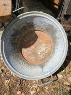 Brocante, Franse lage ronde zinken teiltjes/teilen, Antiek en Kunst, Curiosa en Brocante, Ophalen of Verzenden