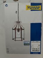 Nieuwe Massive Hanglamp in bronskleur met glas, Ophalen, Nieuw, Glas, Minder dan 50 cm