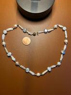 Gouden ketting met parels - 48 cm, Sieraden, Tassen en Uiterlijk, Armbanden, Ophalen of Verzenden, Zo goed als nieuw, Overige kleuren