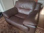 Love seat bruin leder., Huis en Inrichting, Fauteuils, Ophalen, Gebruikt