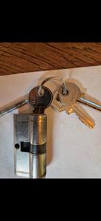 Lips cilinderslot met 3 sleutels, Doe-het-zelf en Verbouw, Hang- en Sluitwerk, Ophalen of Verzenden, Gebruikt, Rvs, Slot