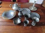 tinnen voorwerpen, theepot, schaal, bekers, kan met deksel, Antiek en Kunst, Antiek | Tin, Ophalen of Verzenden