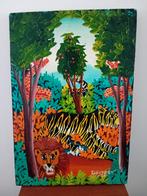 Vintage schilderij met jungle voorstelling, Ophalen of Verzenden