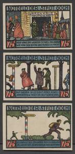 Serie van 3: Set Notgeld der stad Goch 1922 75 Pfennig, Verzenden, Duitsland, Setje