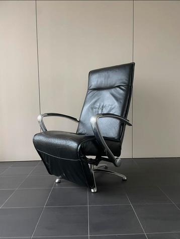 Nette zwarte leren W. Schillig relax fauteuil / relax stoel beschikbaar voor biedingen