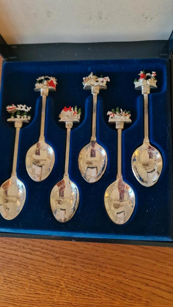 Masons mason christmas village kerst lepeltjes, Huis en Inrichting, Keuken | Servies, Zo goed als nieuw, Overige typen, Wedgwood